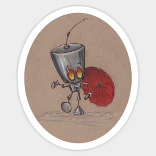Puddle Stomping Robot Sticker